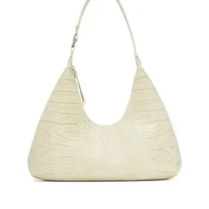 By Far Amber クロコエンボス ショルダーバッグ By Far Baby Amber Bag Black Pink Circular Croco Embossed